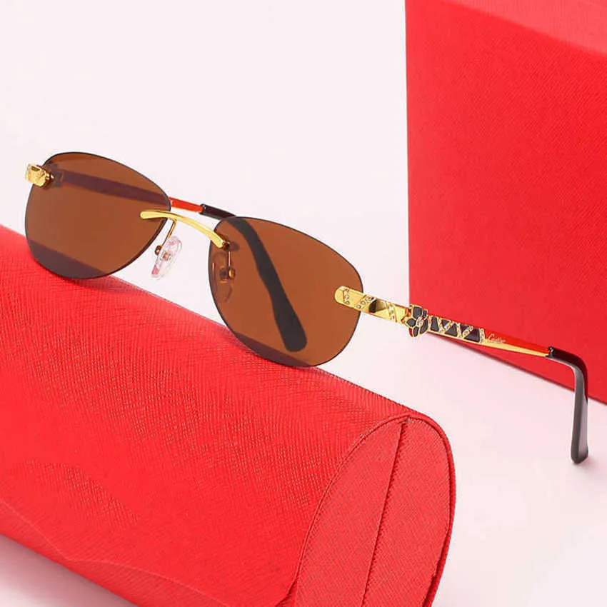Top lunettes de soleil de créateurs de luxe 20% de réduction tendance sans cadre diamant jambe décorative fleur violette lunettes polyvalentes personnalisées