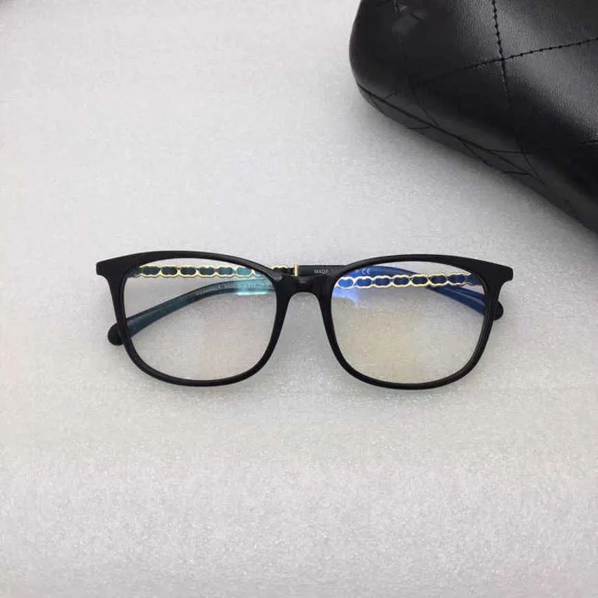 Lyxdesigner högkvalitativa solglasögon 20% rabatt på Xiaoxiang 3409 Fårskinnskedjor Glasögon kan matchas med kortsiktad plattblå ljus netto röd samma typ av