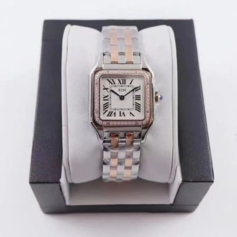 Fashion couple watches high quality Dress Watch imported stainless steel Quartz Movement ladies Square Tank Stainless Steel Case Original Clasp waterproof watchs