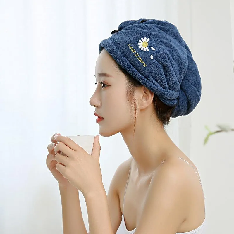 Towel With Embroidery Serviette Microfiber Super Absorbent Shower Head Wraps Soft And Comfortable Reusable Towels