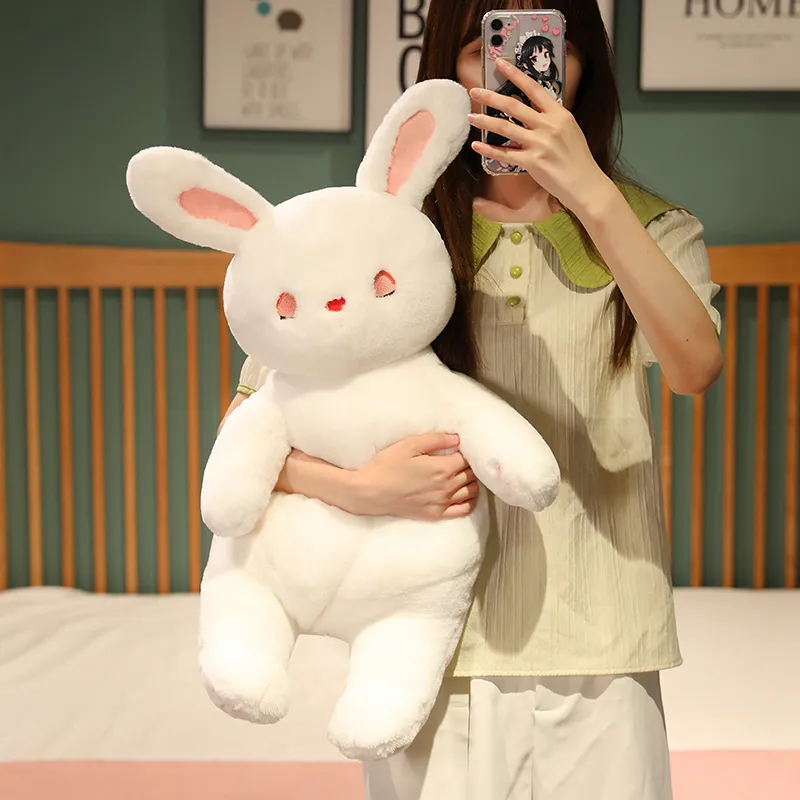 45-85CM dessin animé lapin oreiller jouets en peluche Kawaii peluche doux  coussin de couchage pour bébé enfants apaiser les cadeaux d'anniversaire