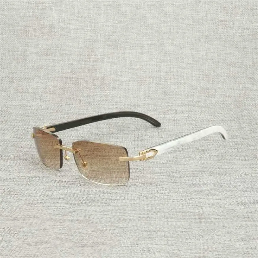 Designer de luxo Óculos de sol de alta qualidade 20% de desconto vintage preto branco búfalo chifre homens sem aro de madeira natural copos quadrado moldura mulheres tons de madeira oculos óculos