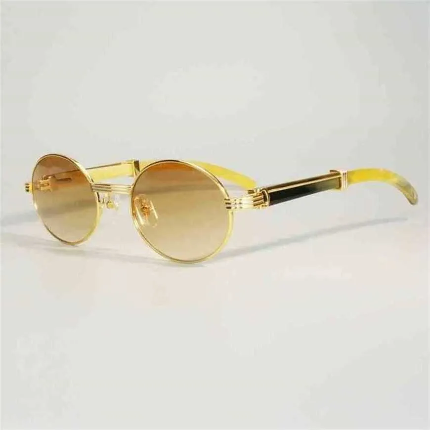 Luxury Designer High Quality Sunglasses 20% Off Trend Retro Rough Input Buffalo horn Men Fashion Gentlemen Oval Bizarre Lents The reading glassesKajia