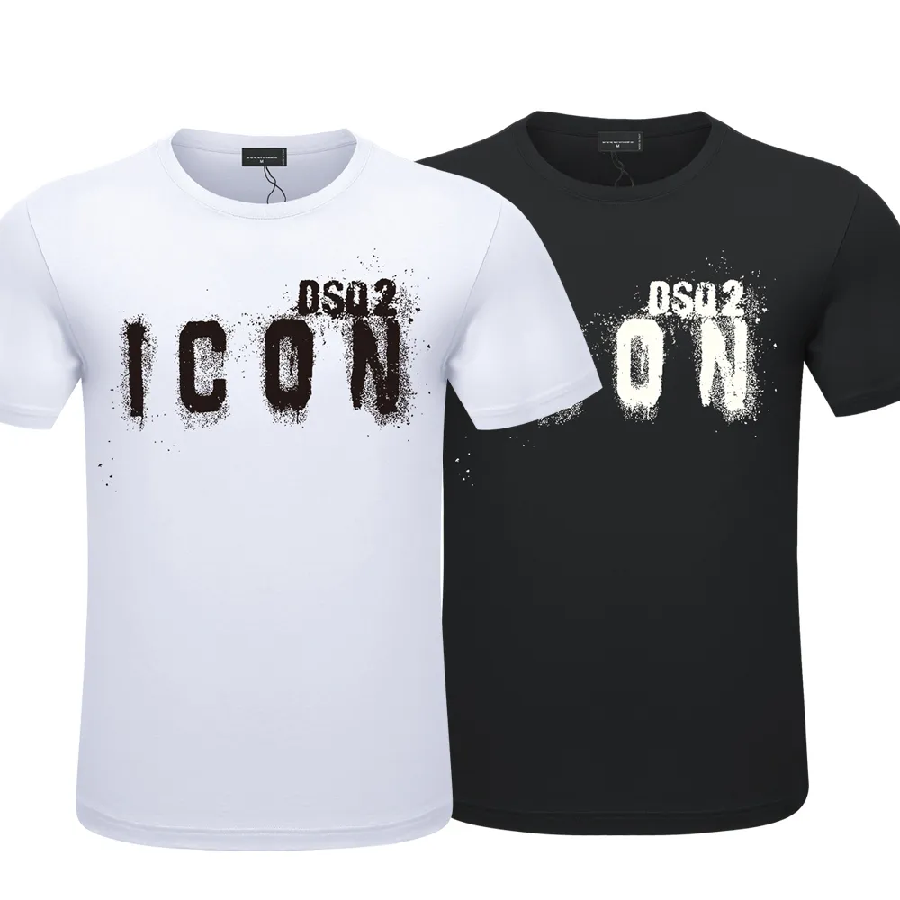 DSQ2 tshirt Casual Trend w modzie T-shirt Prosty klasyczny nadruk z napisem Para Unisex Bluza DSQ ICON2 Moda uliczna Okrągły dekolt Bawełniany krótki rękaw DT921