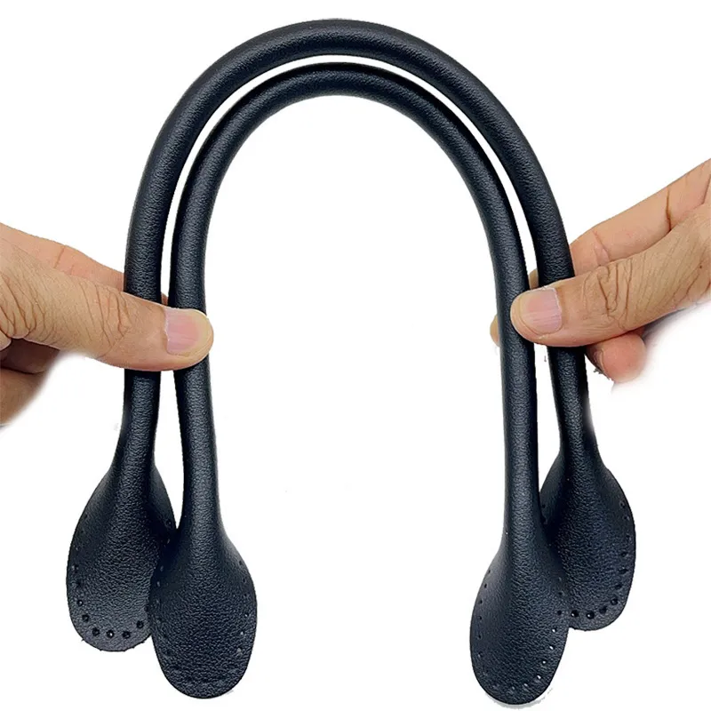 Asas Bolso Dokeno 2 Piezas Asas Para Bolsos Negro Asas De Repuesto De Cuero PU Manijas De Bolso Asas Para Bolsos De Ganchillo