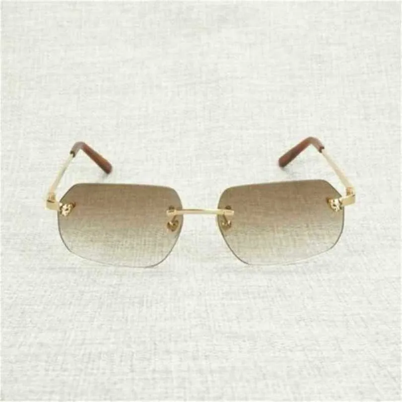 10% di sconto su occhiali da sole da uomo e da donna di design di lusso nuovi 20% di sconto sulla forma delle lenti stile leopardo da uomo con montatura in metallo senza montatura Gafas da donna per accessori da esterno Oculos Shades