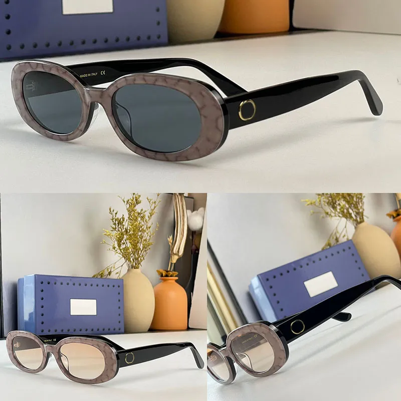 Small Frame Ladies Glasses Suns Men Summer 0961 estilo anti-ultravioleta Retro Plate Oval Moda Viagens de Viagens Men Men Contraste de Luxo Melhoramento de Luxo Tons de luxo Caixa aleatória