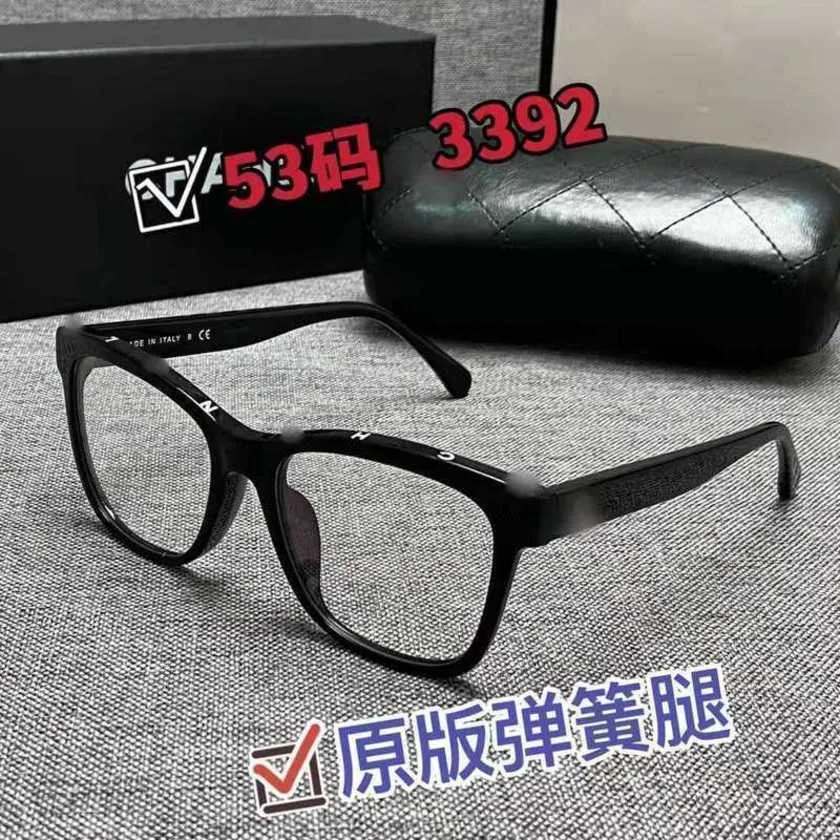 Occhiali da sole da esterno da uomo di moda, lo stesso xiaoxiangjia ch3392 di Quan Zhilong con montatura quadrata e lenti semplici anti luce blu, può essere abbinato a donne miopi