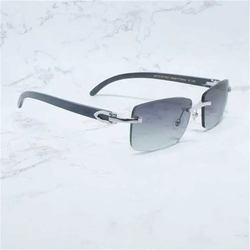 Luxe designer hoogwaardige zonnebril 20% korting op Buffalo Horn Rimless Square White Black Buffs Trendy bril Gafas Sol