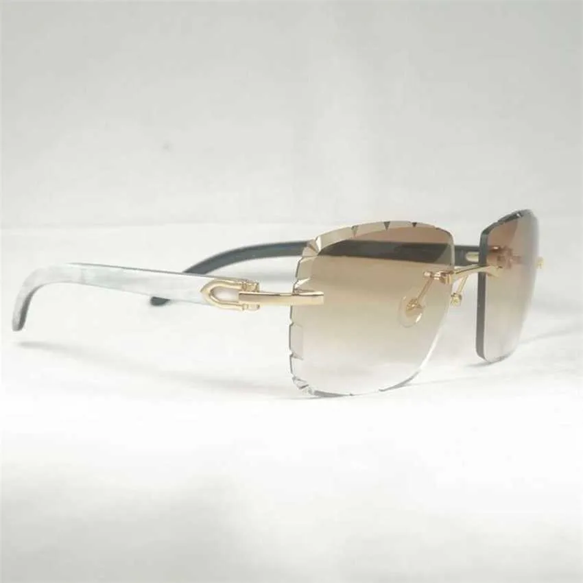 Najlepsze luksusowe okulary przeciwsłoneczne 20% zniżki w stylu vintage naturalny róg ponadwymiarowy obręczy Diamond Mężczyźni drewniane szklanki retro odcienie na letni klub okulary
