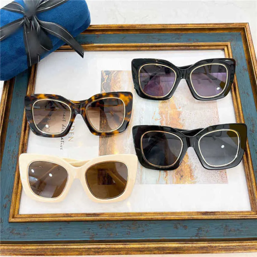 Luksusowe projektanta okularów przeciwsłonecznych 20% zniżki na rodzinną modę spersonalizowane kocie oko ins netto czerwone te same GG151S