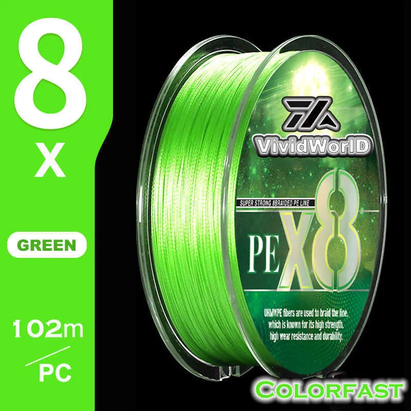 Visaccessoires VwVividWorld Colorfast 8 Braid Vistlijn Multifilament Line Linha Multifilamento 8 STARS PE 100M P230325