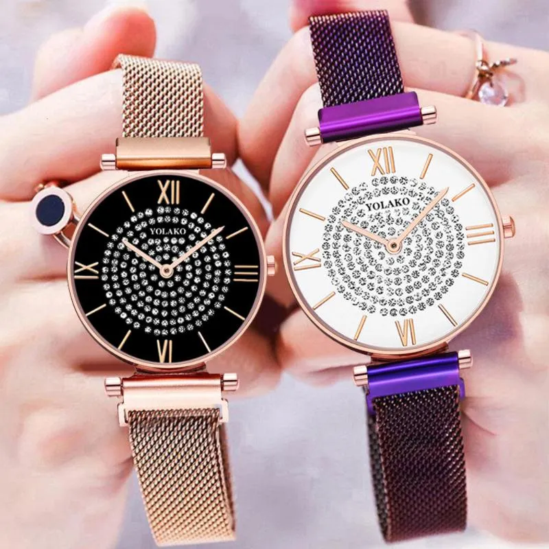 Wristwatches Selling Women Watches Top Fashion Casual Rose Gold Quartz Ladies Bracelet Watch Alloy Mesh Strap Gift