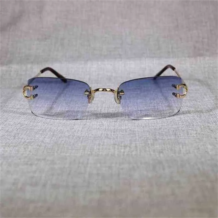 40% rabatt på lyxdesigner Nya män och kvinnors solglasögon 20% rabatt på vintage Rimless Men Metal Clear Glasses Frame Square Shades for Women Summer Club Oculos Eyewearkajia