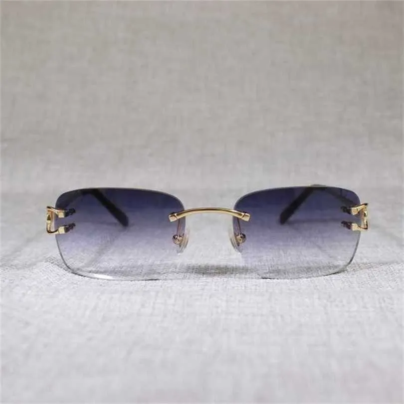 Herren Luxus Designer Damen Sonnenbrille Vintage Randlos Draht Herren Brillen Klarbrille Damen Oval Brillen Outdoor Metallrahmen Oculos GafasKajia