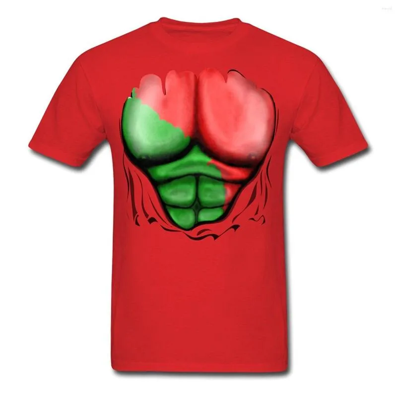 T-shirts pour hommes Portugal drapeau déchiré muscles T-shirt drôle col rond 2023 mode hommes haut t-shirt arrivée chemise