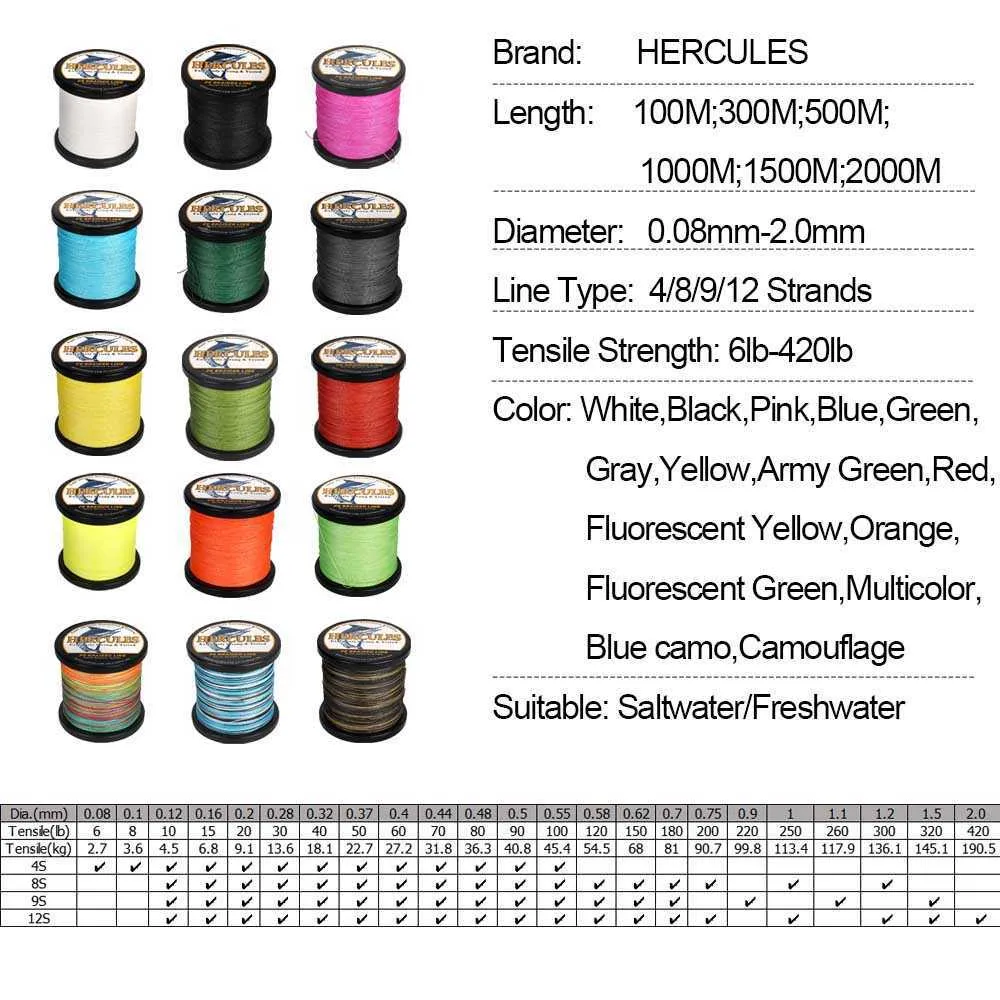 Herc Hercules Braided Fishing Line Fishing Line 6 100LB Red PE Wire For  Carp Fishing, 4 Strands, 100M 2000M Length Perfect Gift For Men P230325  From Mengyang10, $27.19