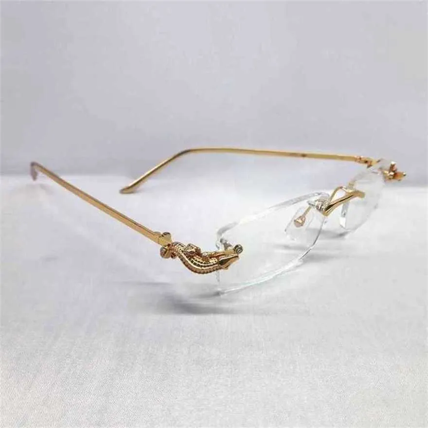 Designer Men's and Women's Beach Par Solglasögon 20% rabatt på krokodil Mens varumärkesglasögon Kvinna Rimless Optical Frame Recceptkajia