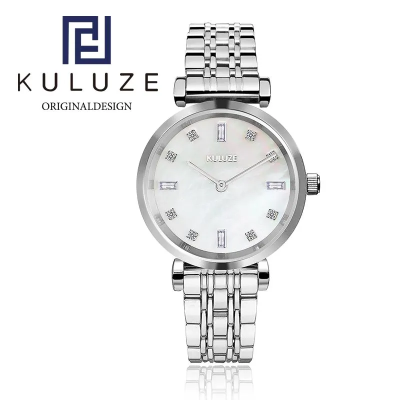 Armbandsur Kuluze Fashion Womanwatch Ladies Diamonds Watches Japan Quartz Movement Star Design Starry Sky Watch Gift till WOMA