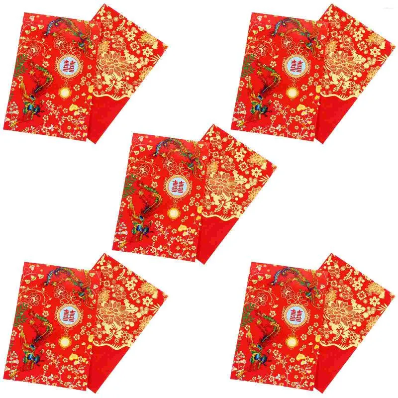 Gift Wrap 80 Pcs Cangnan Portable Coin Pouches Novel Money Packets Paper Red Mini Purse Festive Purses Bridal Bag Bride