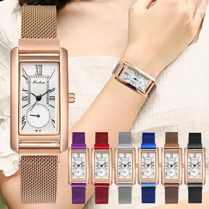 Montres-bracelets femmes montre dorée étoilé cadran carré bracelet montres dames aimant bande quartz femme horloges Zegarek Damski Reloj Moun22