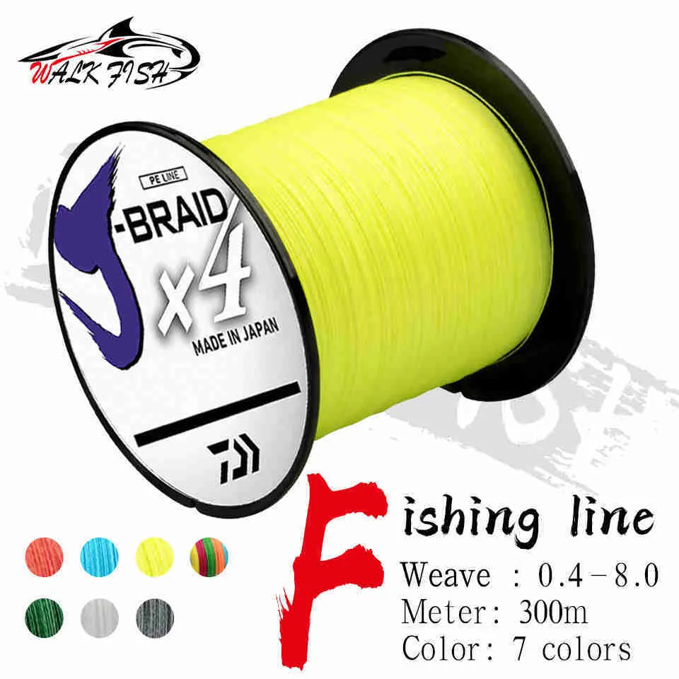 WALK FISH 4 Strand 300m Japan PE Braided Fishing Line Super Strong