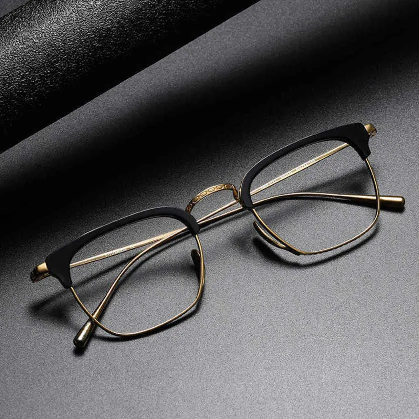 Mode mäns utomhus solglasögon Pure Titanium Eyebrow Eyeglass Japanese Wannian Turtle 1112 Samma tallrik stor vanlig ansiktsartifakt skådespelare