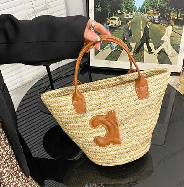 Designer tas zomer dames mode geweven groentemand tas tas boog de strandzak stro kuidtas luxe mode handtas schoudertassen dhgate stylishEdib 855