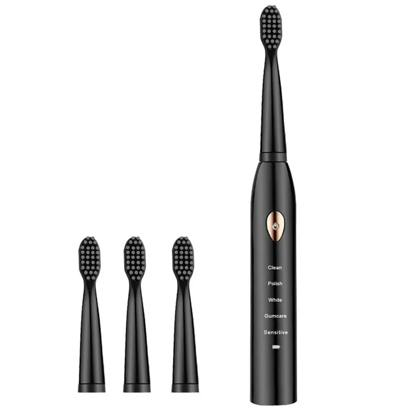 Ultrasonic Sonic Electric Toothbrush Rechargeable Tooth Brushes 2 Minutes Timer Teeth Brush With 4Pcs Replacement Heads And Retail Box DHL