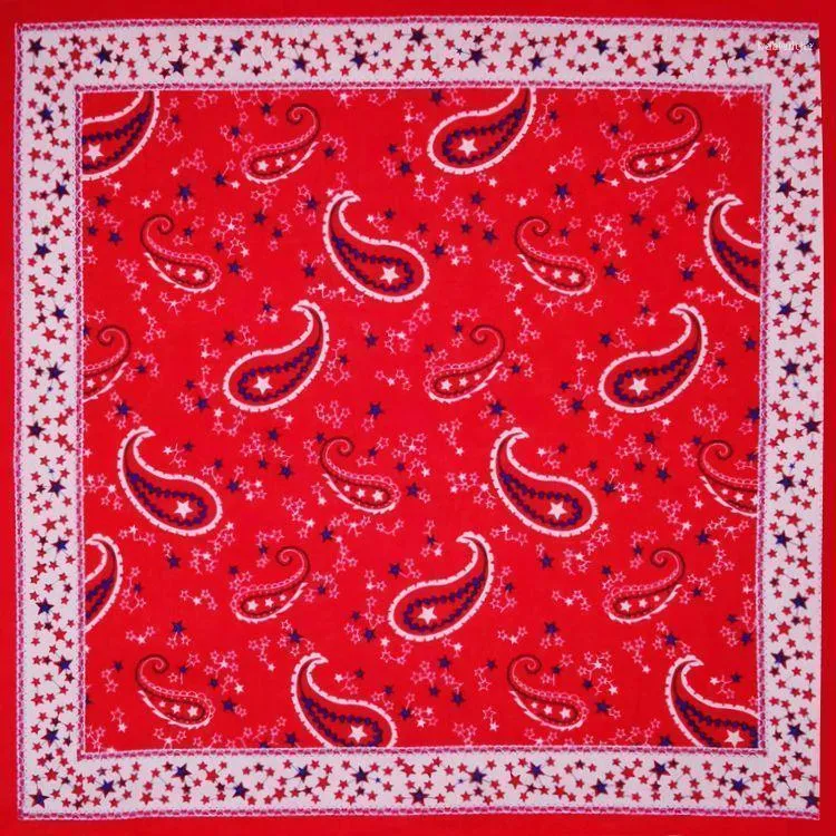 Scarves Square Hip Hop Kerchief Red Paisley Cashew Cotton Hip-Hop Retro Head Wear Men and Women Dickf Play Cool Hair Band1