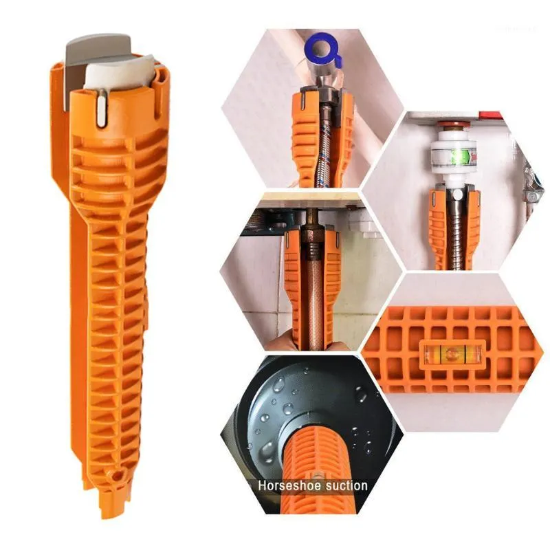 Küchenarmaturen Wasserhahn- und Waschbecken-Montageschlüssel, Anti-Rutsch-Griff, Doppelkopf-Werkzeug, extra lange Design-Werkzeuge1