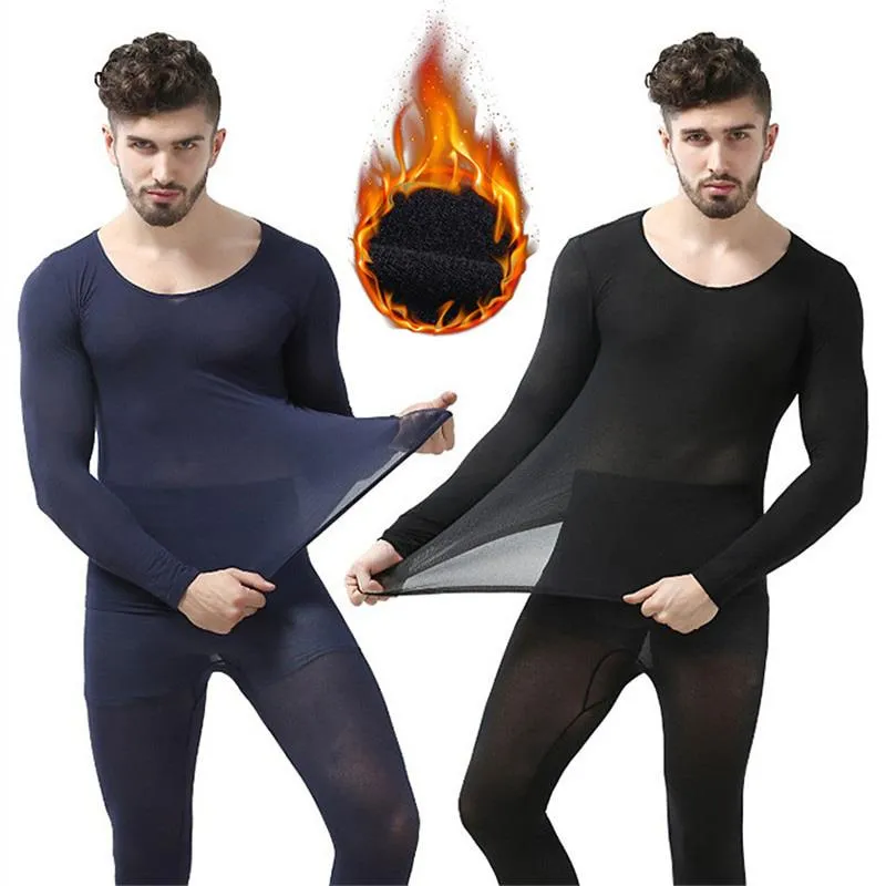 Roupa térmica masculina Inverno de 37 graus de temperatura constante para homens ultrafinos elásticos Thermo Seamless Long Johns