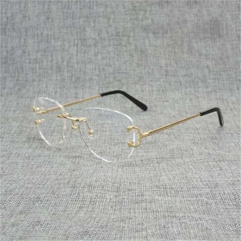 Mode Herren Outdoor-Sonnenbrille Allgleiches Finger Random Square Klarglas Männer Oval Wire Optical Metals Frame Oversize Eyewear Women For Eye Reading