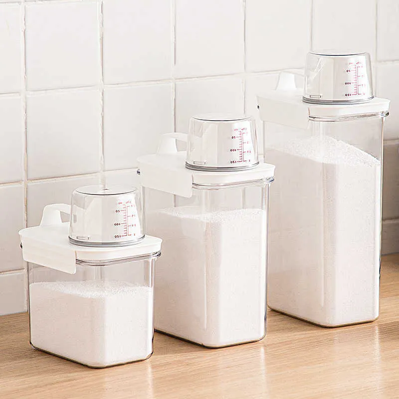 Laundry Powder Container Plastic Storage Box with 110L Capacity and ...