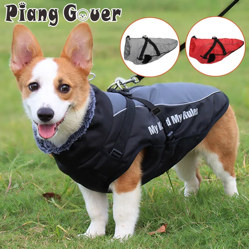 Hondenkleding Kleine hond Vest Winter Winter Kleedkleding Katoenhonden Coat Harnas voor medium Bulldog Big Dog Desse Jacket 230327