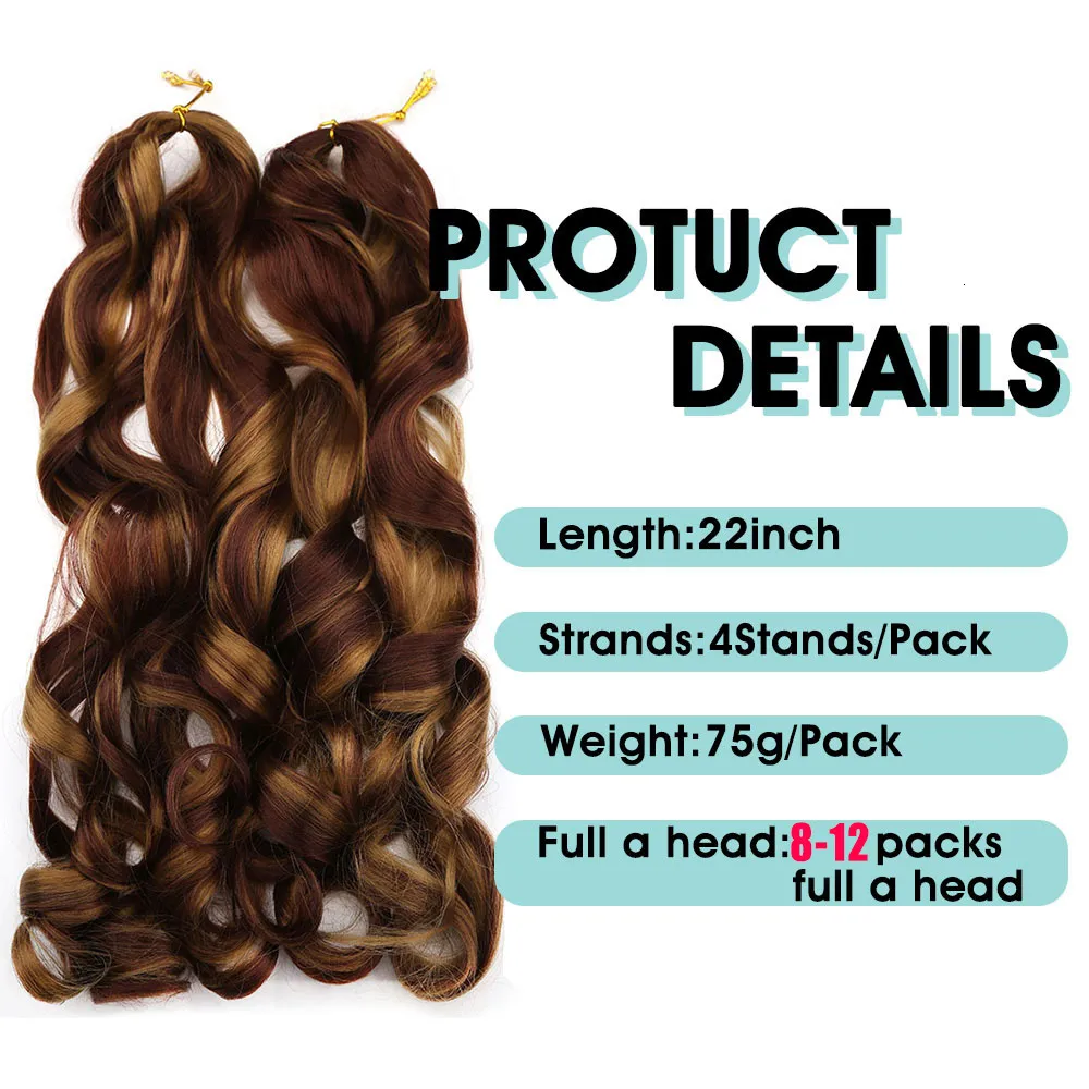 Espiral cachos 24 Polegada extensões de cabelo sintético onda solta crochê  tranças cabelo francês cachos pré esticado trança cabelo para mulher -  AliExpress