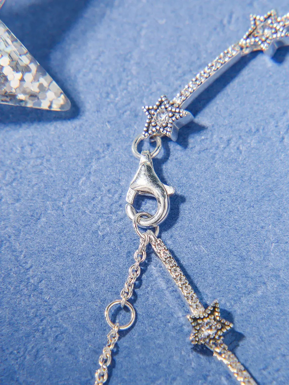 Bracciale in argento sterling 925 con stelle celesti con gioielli in CZ trasparente Gioielli con bracciale stile Pandora europeo