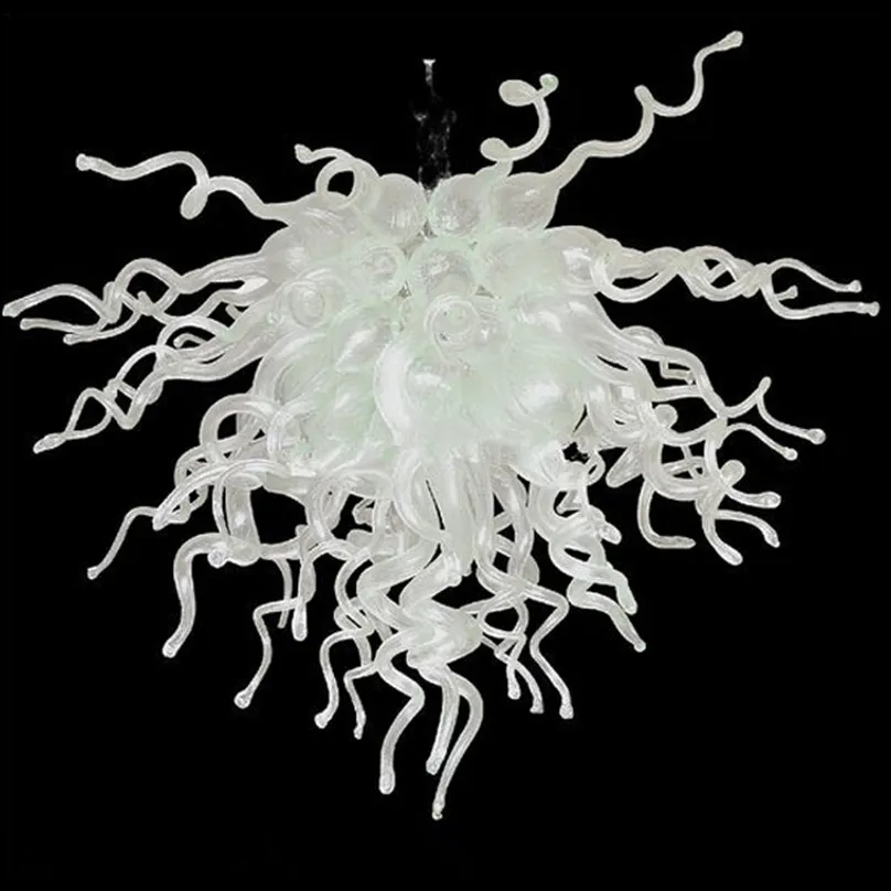 modern suspended lighting for home Lamps Hand Blown Glass Chandeliers church glass art White led living room light