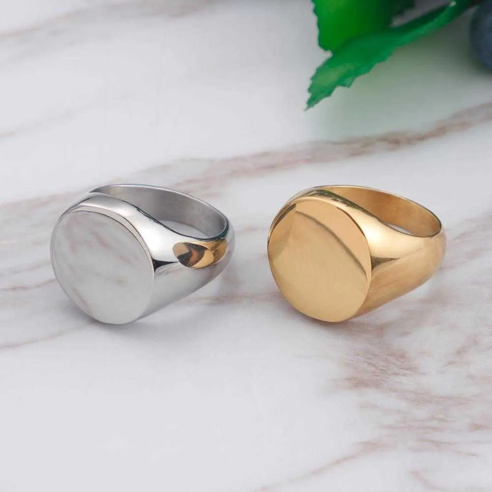 Rings Haoyi Stainless Steel Smooth Round Ring for Men Women Fashion Sier Color Gold Black Couple Band Square Jewelry Gift G230327