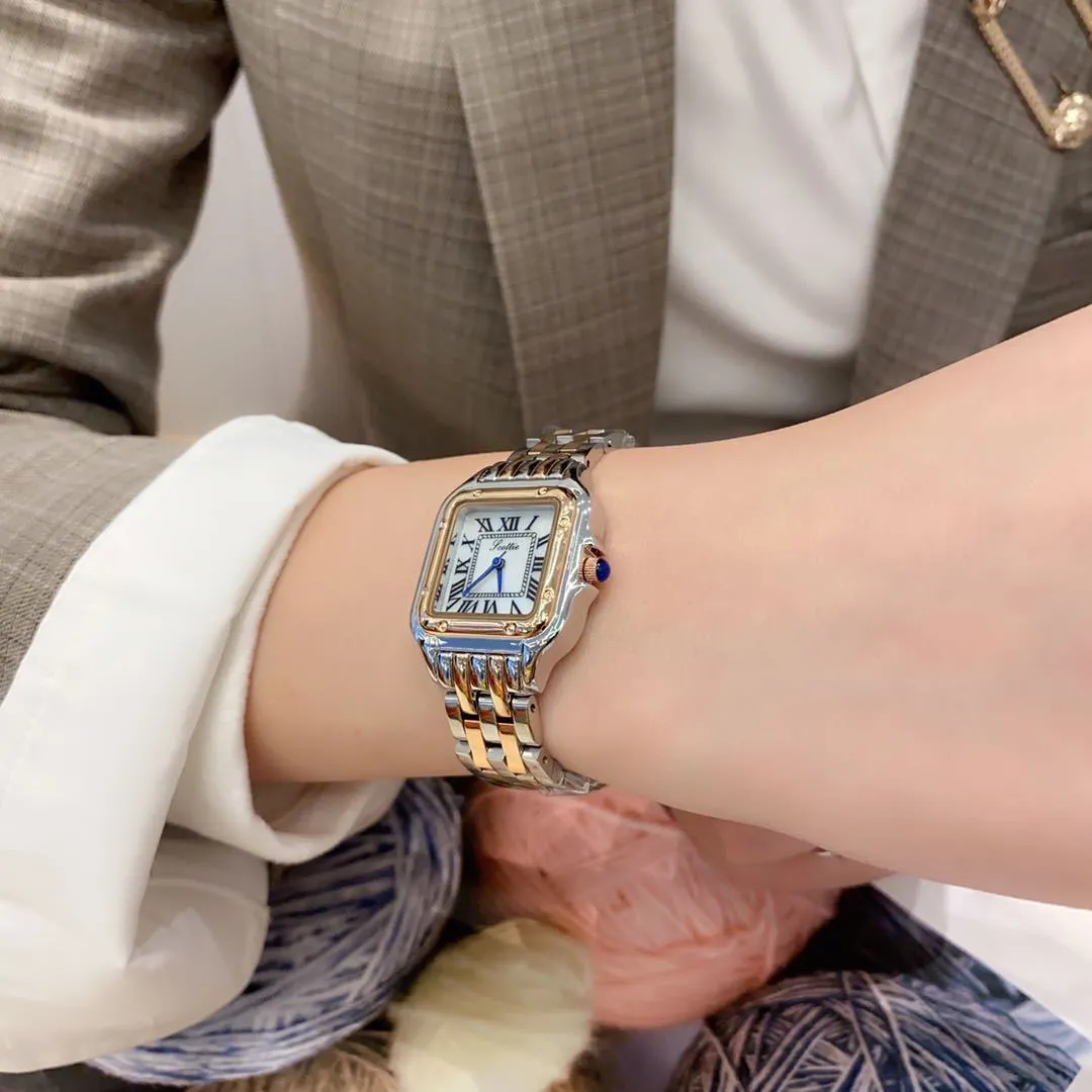 Relógios de pulso de alta qualidade marca de luxo clássico cor dial diamante pantera moda mulheres relógio senhoras quartzo relógio de pulso feminino clo259j