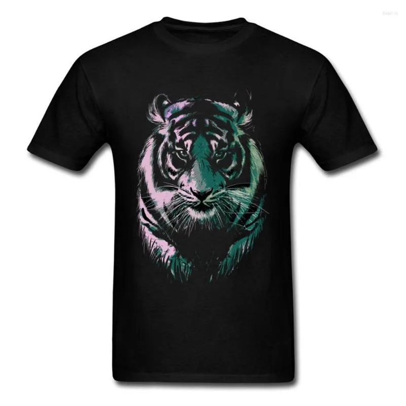 T-shirts pour hommes Chemise noire 2023 Tiger Graffiti Design Hommes T-shirt Plus Taille Top Fitness Tee-shirt à manches courtes Col rond Tissu respirant