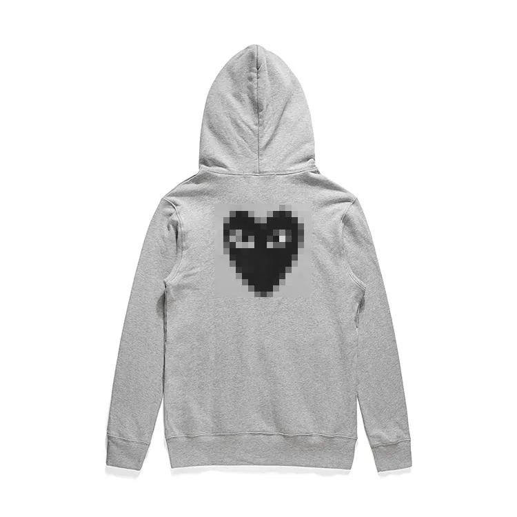 Men's Hoodies Sweatshirts Designer Men's Hoodies Com Des Garcons PLAY  Sweatshirt CDG Big Black Heart Grey Zip Up Hoodie XL Brand New