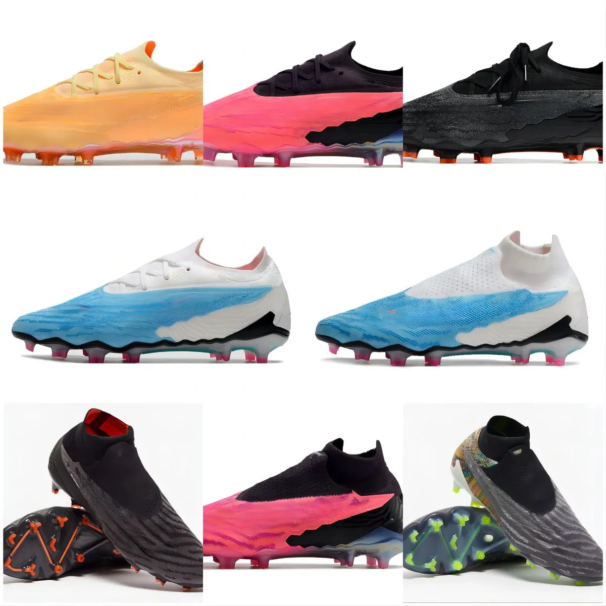 Mannen Voetbal Schoenen Phantom GX Elite DF Link FG Slip-on Vrouwen Jongens Hoge Laarzen Cleats Maat 39-45 MET DOOS