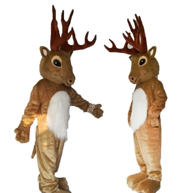 Hot Sales Big Horn Deer Mascot Costume Top Cartoon Anime theme character Carnival Unisex Adults Size Christmas Birthday Party Outdoor Outfit Suit