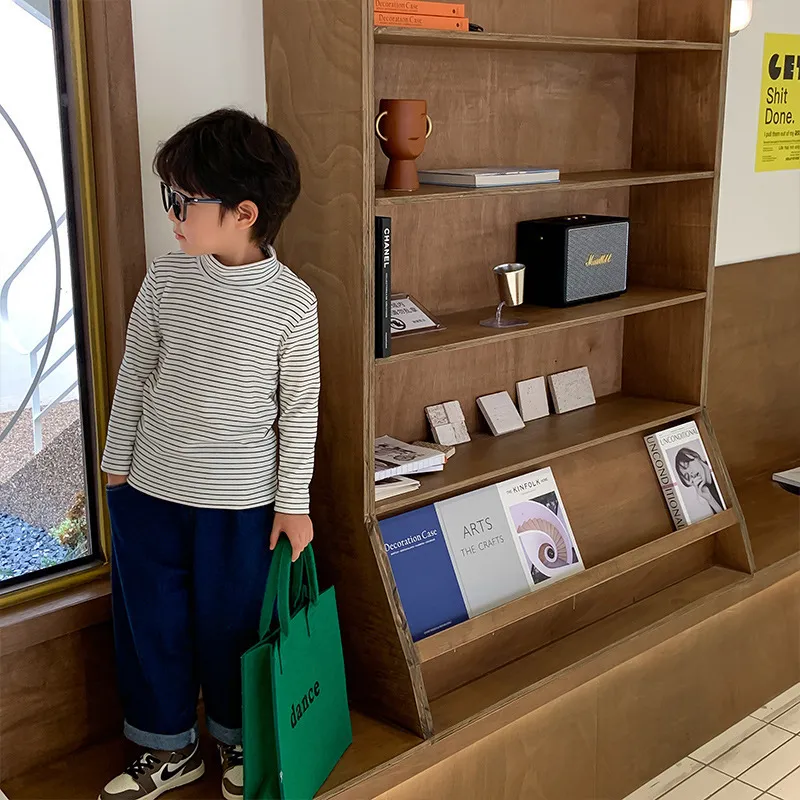 Tシャツ冬の子供たちの縞模様の温かいTシャツ子供