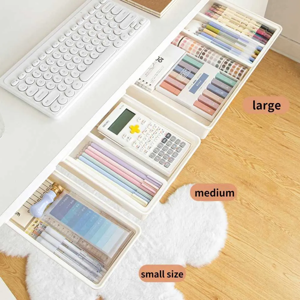 Cajas De Almacenamiento Contenedores Debajo Del Escritorio Portalápices  Oculto Cajón Autoadhesivo Caja De Almacenamiento Escritorio Oficina  Papelería Estante De Escritorio Caja De Almacenamiento De Desechos De  Plástico P230324 De 11,39 € | DHgate, image size:1000x1000