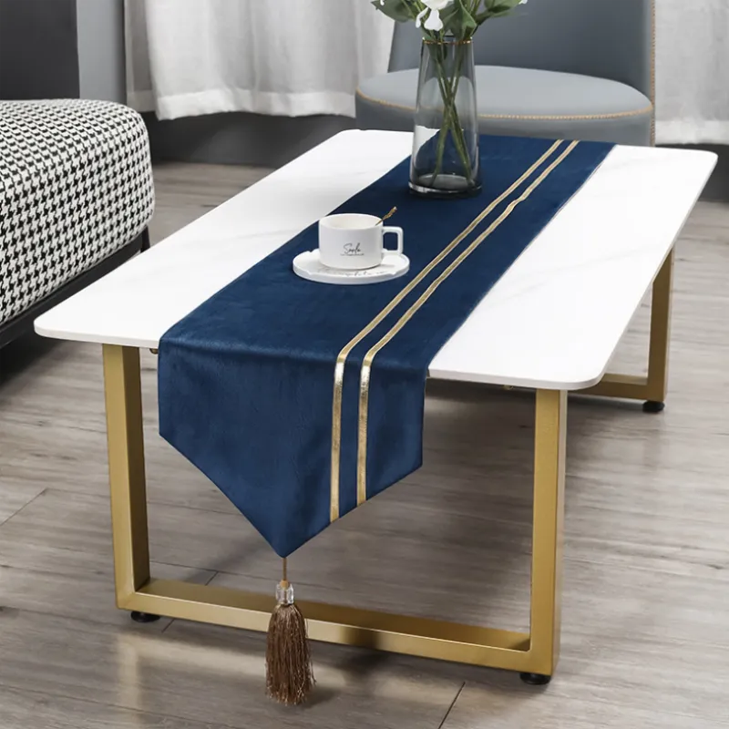 32 x 210 cm chemin de table Table basse meuble TV couverture serviette avec gland Table à manger fête de mariage décoration douce de noël
