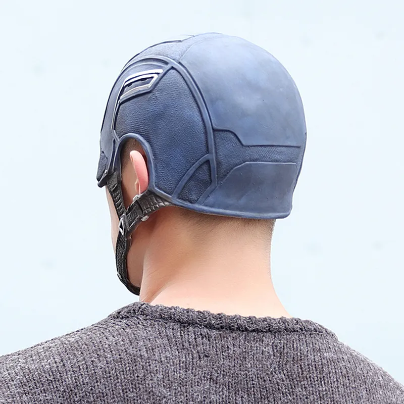 Captain America Cosplay Helmet - Avengers Superhero Half Head Mask In Soft PVC