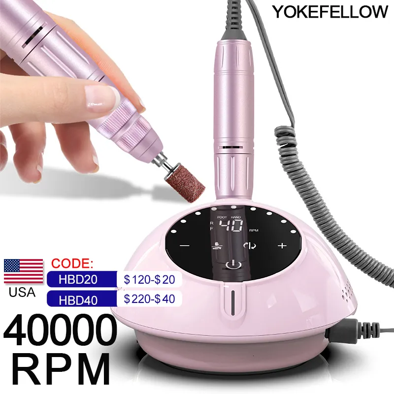 Nail Art Equipment 40000RPM Nail Drill Machine With HD Display Manicure Machine Upgrade Electric Nail File With Cutter Nail Art Salon Tools 230325