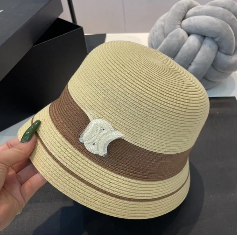Fashion Straw Hat Female Affordable Luxury Style Fashion Brand Sun-Shade Fisherman Hats Travel Foldable Sun-Proof Basin cap